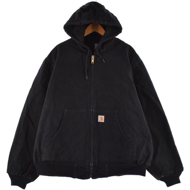 90年代 カーハート Carhartt アクティブジャケット ダック地フルジップパーカー USA製 メンズXXL ヴィンテージ /eaa301995