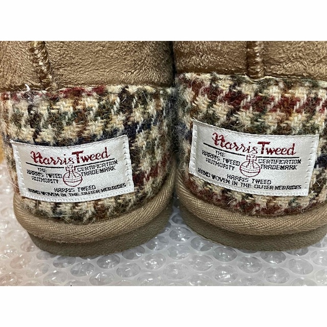 Harris Tweed(ハリスツイード)のショート　ムートン　ブーツ　21cm キッズ/ベビー/マタニティのキッズ靴/シューズ(15cm~)(ブーツ)の商品写真