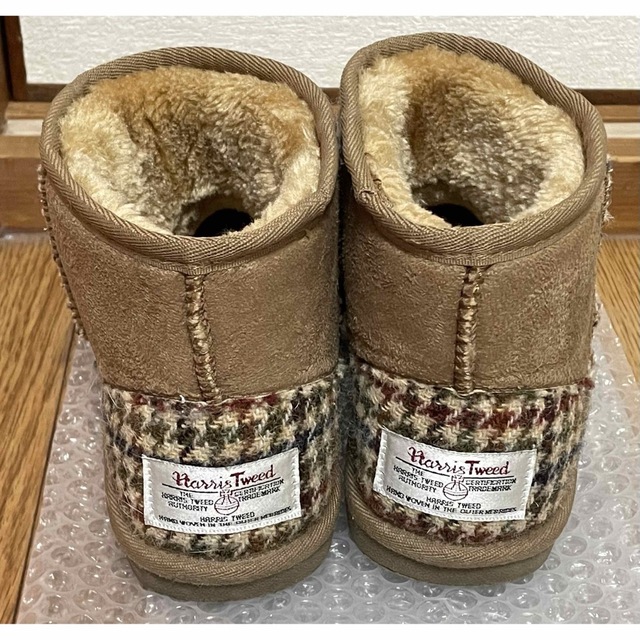 Harris Tweed(ハリスツイード)のショート　ムートン　ブーツ　21cm キッズ/ベビー/マタニティのキッズ靴/シューズ(15cm~)(ブーツ)の商品写真