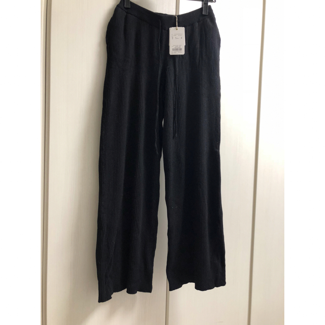 新品 リブニットワイドパンツ