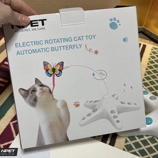 センサー付き ペット 猫遊び 猫用電動おもちゃ 2種類回転スピード　(猫)
