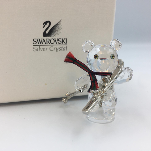 スワロフスキー　クリスベア　置物　熊　スキー　 swarovski 管mprインテリア小物