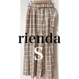 リエンダ(rienda)のrienda  チェックワイドパンツ  定価10428円(カジュアルパンツ)