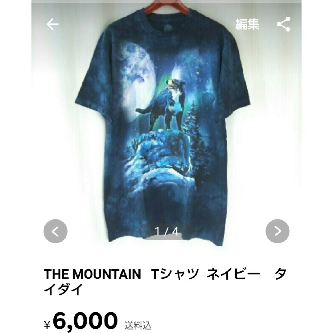 THE MOUNTAIN   Tシャツ  ネイビー　タイダイ メンズのトップス(Tシャツ/カットソー(半袖/袖なし))の商品写真