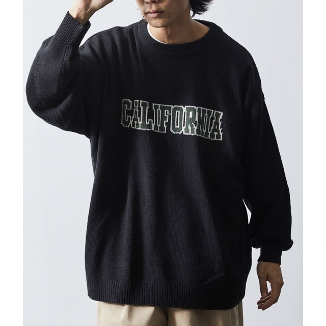★美品★【M】フリークスストア ビッグシルエット カレッジロゴニット セーター
