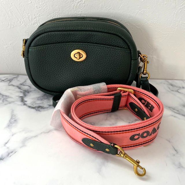 【新品未使用♪】COACH コーチ 深緑 ショルダー バック 替えベルトあり♡