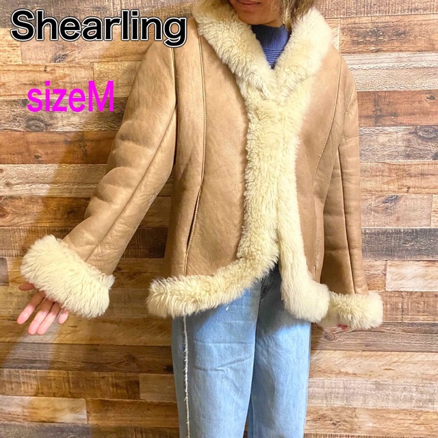 Shearling シャーリング　リアルレザー ムートンジャケット　レディースM