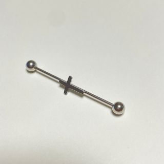 16g インダストリアル 十字架 シルバー(ピアス)