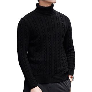セーター メンズ 冬 タートルネック ケーブル編み ニット メンズ トップス(ニット/セーター)