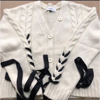 ルシェルブルー(LE CIEL BLEU)のルシェルブルー　Laceup Cable Knit Cardigan(カーディガン)