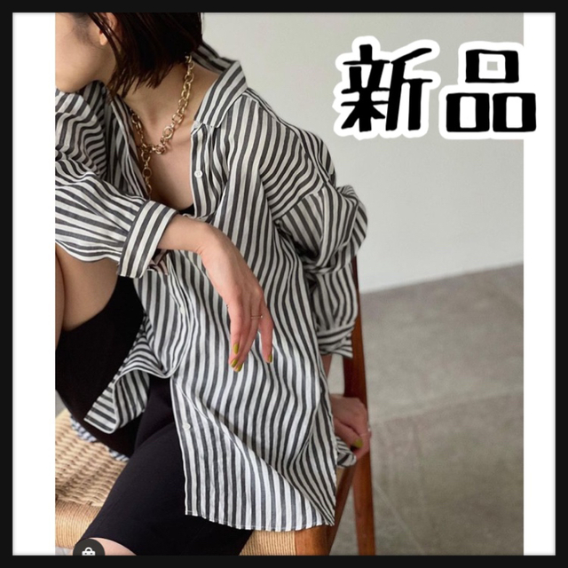 トップス【新品】Spick and Span エアリーチュニックシャツ ストライプシャツ