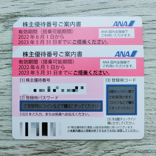 送料無料新品】 ANA(全日本空輸) - ANA株主優待券２枚セットの通販 by