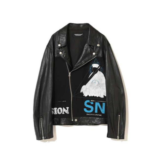 UNDERCOVER - undercover 22ss 切り替えレザーライダースジャケットの