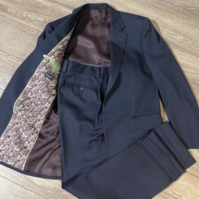 Paul Smith(ポールスミス)のPaul Smith セットアップ 花柄 スーツ ネイビー 細ストライプ メンズのスーツ(セットアップ)の商品写真