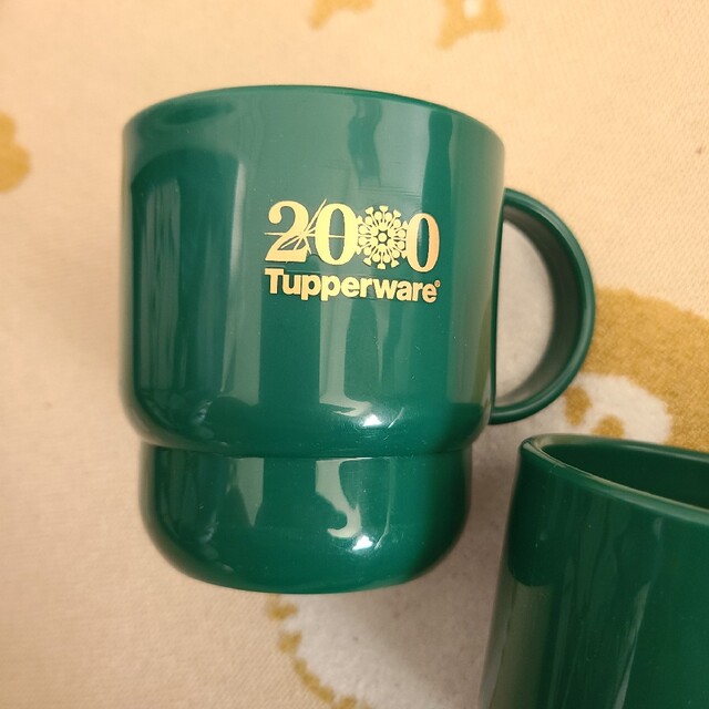 中古【 タッパーウェア 】2000 コップ グリーン 2つセット