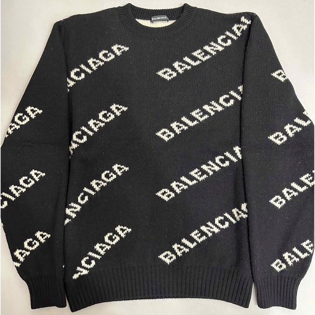 Balenciaga(バレンシアガ)のBALENCIAGA ALLOVER LOGO CREWNECK KNIT メンズのトップス(ニット/セーター)の商品写真