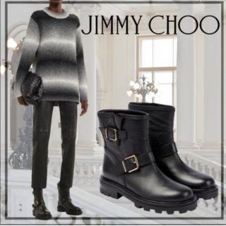 ジミーチュウ(JIMMY CHOO)の未使用品　ジミーチュウ　バイカーブーツ(ブーツ)