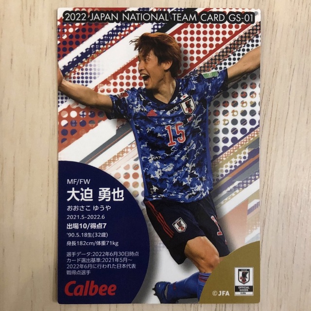 カルビー(カルビー)の【新品】サッカー日本代表チームチップス 2022 大迫勇也 エンタメ/ホビーのタレントグッズ(スポーツ選手)の商品写真