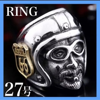 指輪 メンズ リング 27号 シルバーリング バイカー 人型 大きいサイズ(リング(指輪))