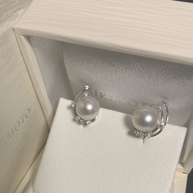 MIKIMOTO(ミキモト)の【ご専用】ミキモト白蝶ゴージャスイヤリング11.7mm Pt900ダイヤ付き レディースのアクセサリー(イヤリング)の商品写真