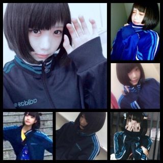 adidas neo アディダス ジャージ あのちゃん 配色違い ブラック L