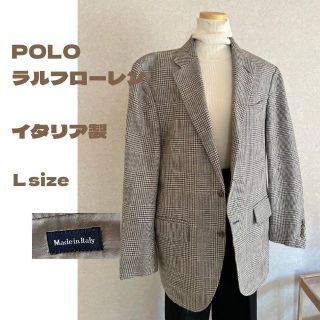 ポロラルフローレン(POLO RALPH LAUREN)の【美品】ポロ　ラルフローレン　イタリア製　90s チェック　ジャケット　Lサイズ(テーラードジャケット)