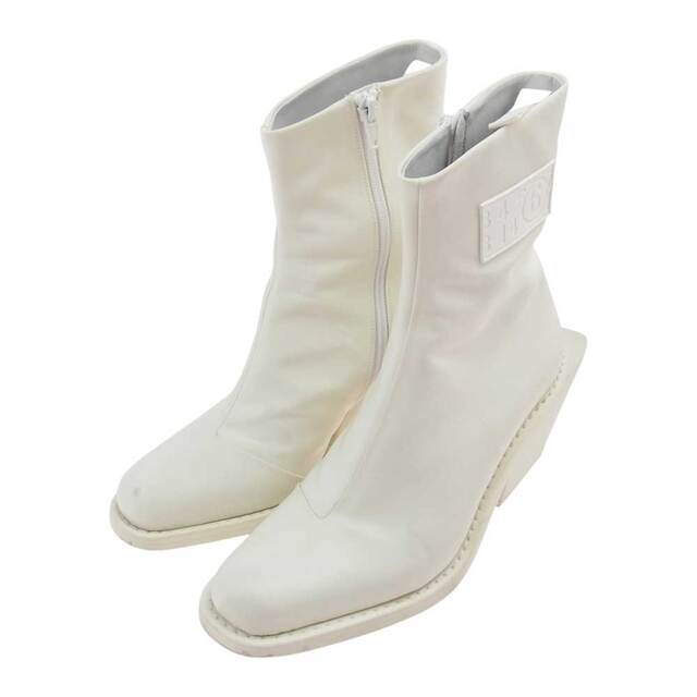 37アウトソールMAISON MARGIELA メゾンマルジェラ ブーツ 20AW S59WU0165 スクエアヒール サイドジップ アンクルブーツ ショートブーツ オフホワイト系 37