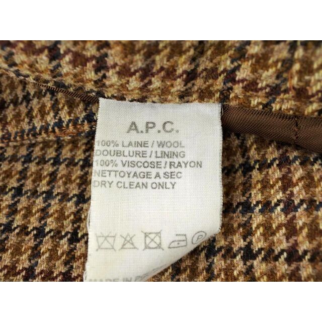 A.P.C(アーペーセー)のA.P.C. アーペーセー ウール100% チェック ショート パンツ size34/ベージュ ■◇ レディース レディースのパンツ(ショートパンツ)の商品写真