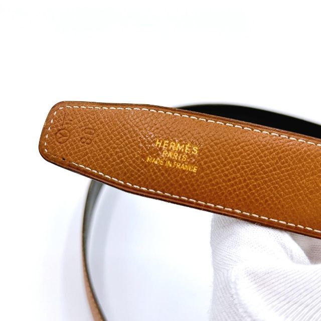 【美品】エルメス HERMES ボックスカーフ ヴォーエプソン ベルト 刻印〇Y