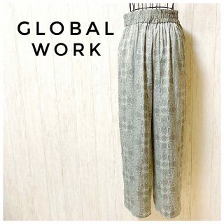 グローバルワーク(GLOBAL WORK)のグローバルワーク エスニック柄 サテン風 ワイドパンツ(カジュアルパンツ)