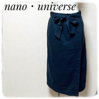 nano・universe - nano・universeナノユニバース✨タイトスカート ロング丈ネイビー M