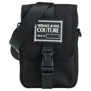 ヴェルサーチ(VERSACE)のVERSACE JEANS COUTURE ショルダーバッグ ブラック ロゴ(ボディーバッグ)