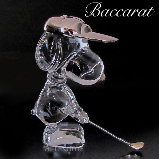 Baccarat(バカラ)のお値下げ！　美品☆バカラBaccarat ゴルフスヌーピー　クリスタルフィギュア インテリア/住まい/日用品のインテリア小物(置物)の商品写真