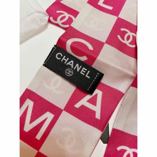 CHANEL シャネル　ココマーク　スカーフ　ヘアバンド　細スカーフ　ピンク