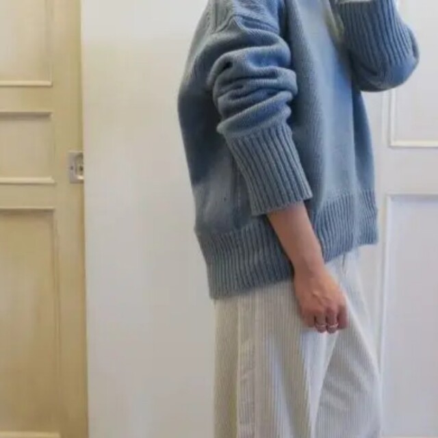 美品 22aw ギャルリーヴィー ファインウール クルーネック ニット グリーン