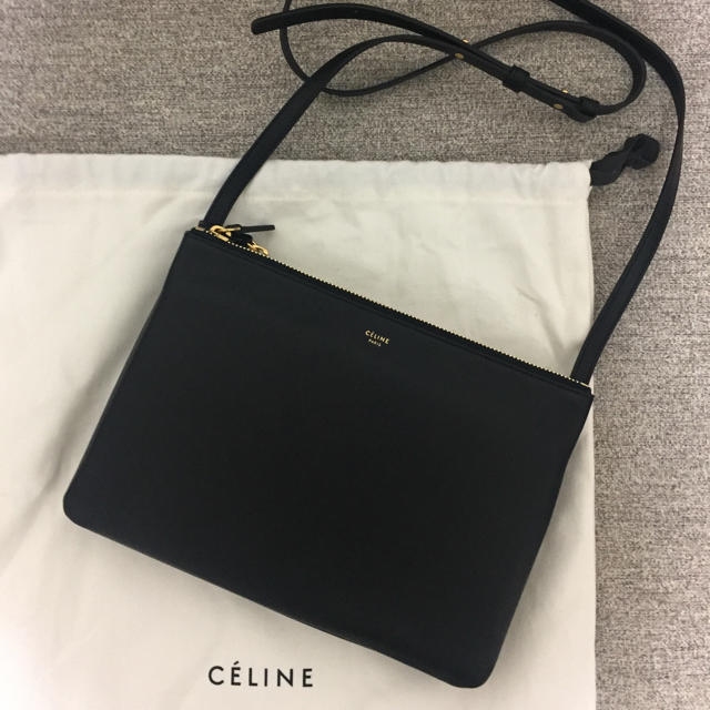 美品＊CELINE＊トリオ＊ラージ黒