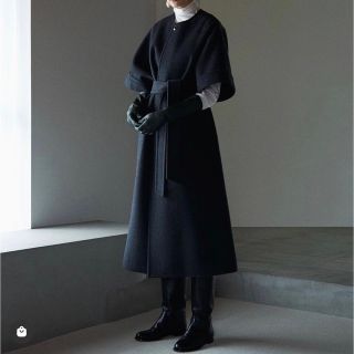 ユナイテッドアローズ(UNITED ARROWS)の＜LOEFF＞リバー スリーブレス ノーカラーコート NAVY(ロングコート)