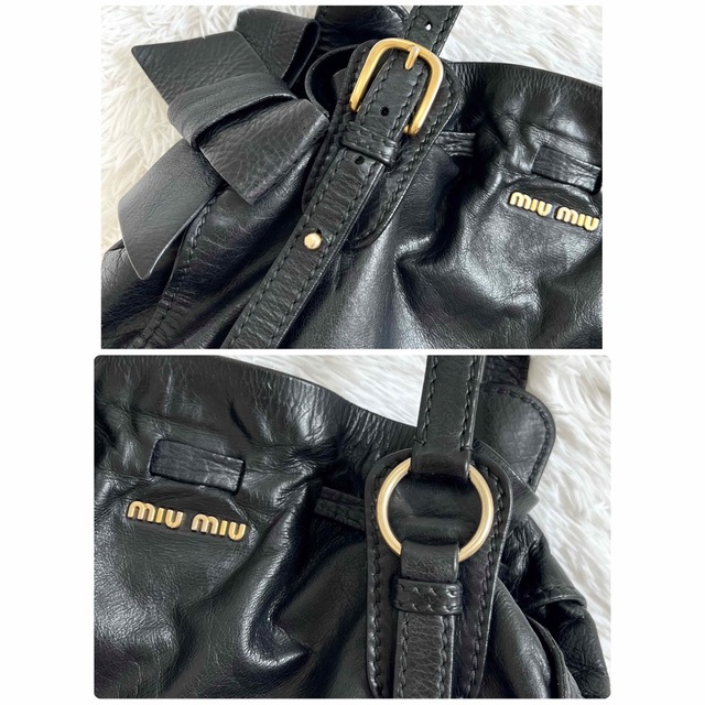 ✨miu miu ミュウミュウバッグショルダーバッグサイドリボン 本 ✨miu miu ミュウミュウバッグショルダーバッグサイドリボン 本