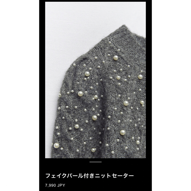 ZARA(ザラ)のZARA パール　ニット レディースのトップス(ニット/セーター)の商品写真