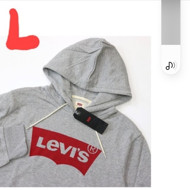 Levi's(リーバイス)の定価6600円‼️Levi's人気定番ロゴパーカー/グレー/L 未使用 メンズのトップス(パーカー)の商品写真