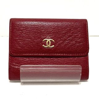 シャネル(CHANEL)のシャネル 3つ折り財布 レッド ココマーク(財布)