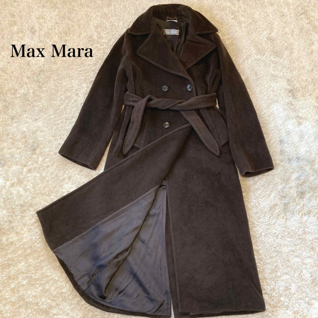 日時指定 マックス マーラ ダブルロングコート チャコールグレー