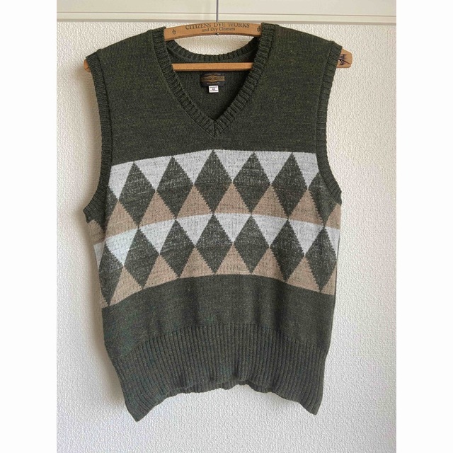 BUTCHER PRODUCTS KNIT VEST ARGYLE