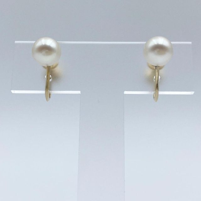 最大45%OFFクーポン MIKIMOTO あこや真珠 イヤリング K14WG 7.1mm×2