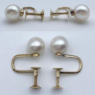 【超美品】ミキモト ピアス イヤリング パール 真珠 7mm ゴールド