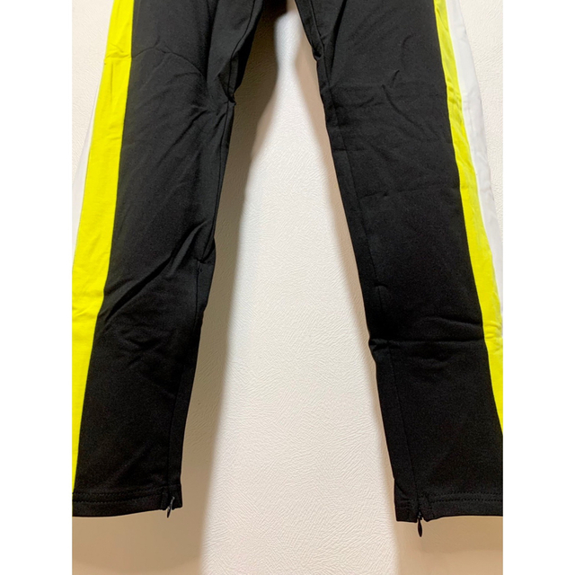 ジョガーパンツ　白黄色ダブルライン　スキニースウェット　メンズレディース　黒XL メンズのパンツ(その他)の商品写真