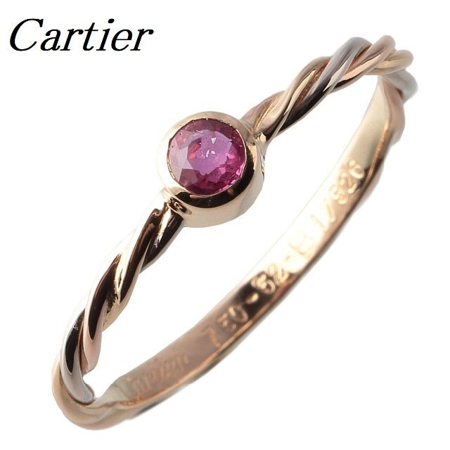 最低価格の Cartier スリーカラー【8638】 750 #52 ツイスト ルビー