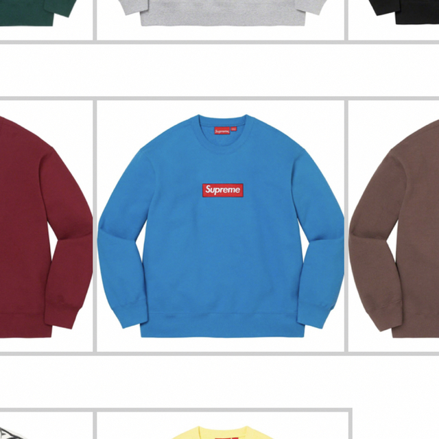 限定販売】 Supreme - blue Crewneck Logo Box Supreme スウェット