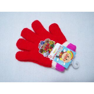 アンパンマン(アンパンマン)の新品　フリーサイズ　5本指子供用手袋　アンパンマンと仲間たち　赤(手袋)