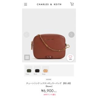 チャールズアンドキース(Charles and Keith)の【超美品】チェーンリンク レクタンギュラーバッグ  12/31まで値下げ(ショルダーバッグ)